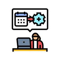 calendar management administrative assistant color icon illustration vector