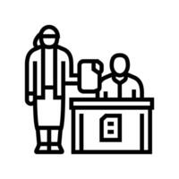 filing documents administrative assistant line icon illustration vector