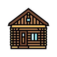 rustic log cabin wooden color icon illustration vector