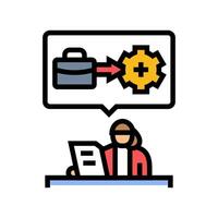 administrative tasks office assistant color icon illustration vector