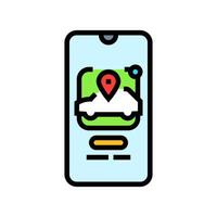 mobile app sharing car share service color icon illustration vector