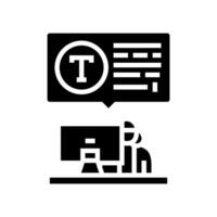 typing computer office assistant glyph icon illustration vector