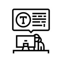 typing computer office assistant line icon illustration vector