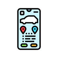sharing app car share service color icon illustration vector