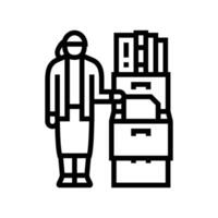 document sorting office assistant line icon illustration vector