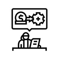 invoice processing office assistant line icon illustration vector