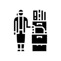 document sorting office assistant glyph icon illustration vector