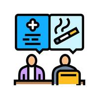 smoking cessation program employee health color icon illustration vector