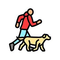 and handler running dog competition show color icon illustration vector