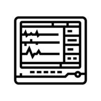 flat heart monitor line mortality line icon illustration vector