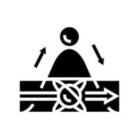 tunneling quantum computer glyph icon illustration vector