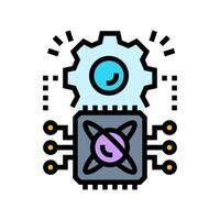 light particles interacting chip color icon illustration vector