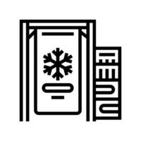 cryogenic cooling system quantum computer line icon illustration vector