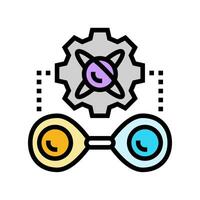 entanglement between two particles color icon illustration vector