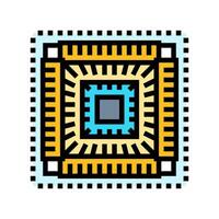 circuit board quantum computer color icon illustration vector