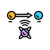 teleportation quantum computer color icon illustration vector