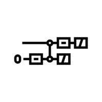 gates diagram quantum computer line icon illustration vector