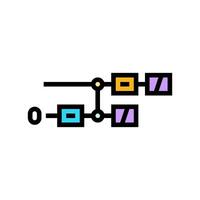 gates diagram quantum computer color icon illustration vector