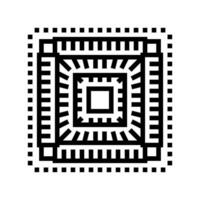 circuit board quantum computer line icon illustration vector