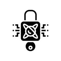 encryption lock quantum computer glyph icon illustration vector
