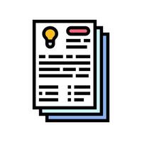 research paper development color icon illustration vector
