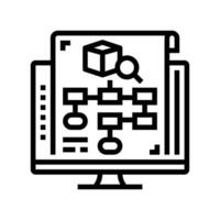 development blueprint research line icon illustration vector