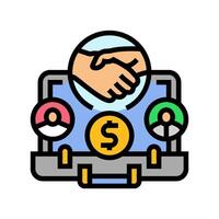 collaboration partners research development color icon illustration vector
