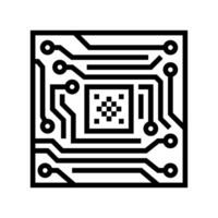circuit board design research development line icon illustration vector