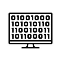 computer code research development line icon illustration vector