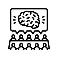 brainstorming session research development line icon illustration vector