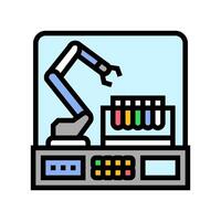robotic arm lab research development color icon illustration vector