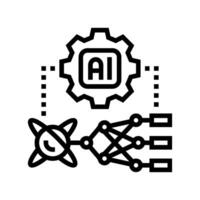 ai and computing merge quantum computer line icon illustration vector