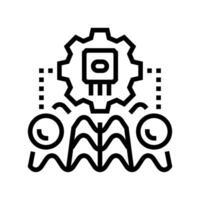 simulator quantum computer line icon illustration vector