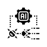 ai and computing merge quantum computer glyph icon illustration vector