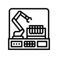 robotic arm lab research development line icon illustration vector