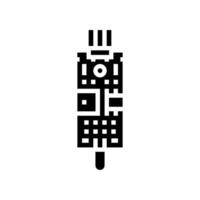 flame sensor module glyph icon illustration vector
