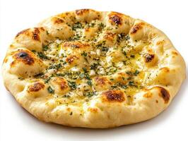 Delicious garlic naan bread fresh from the oven photo