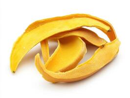 Unique yellow fruit peel displays vibrant color and texture photo