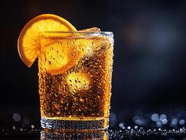 Refreshing drink with citrus garnish served in a glass photo