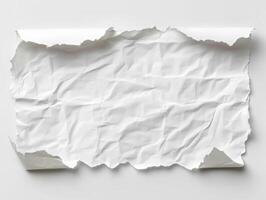 Crumpled white paper showcasing texture and detail photo
