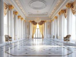 Elegant interior design of a luxurious ballroom with grand features photo