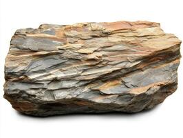 Unique textured rock with natural colors and patterns in sunlight photo