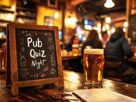 Quiz night at the pub with drinks and great vibes photo