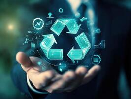 Modern business approach to sustainable practices and recycling photo