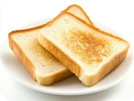 Perfectly toasted bread served on a plate for breakfast photo
