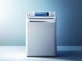 Modern washing machine with advanced features on display photo