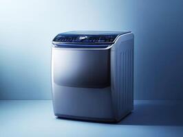 Modern washing machine in a sleek design with digital controls photo
