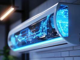 Sleek air conditioner with digital display and modern design photo