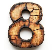 Weathered wooden numeral eight in rustic style decor photo