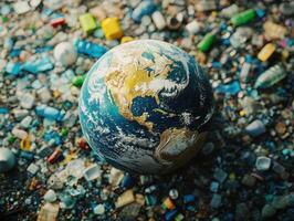 Plastic pollution surrounds Earth in striking visual representation photo